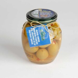 Olives Vertes Grecques farcies aux amandes et au poivron rouge Elita