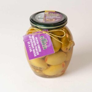 Olives Vertes Grecques farcies au poivron rouge et à l'ail Elita